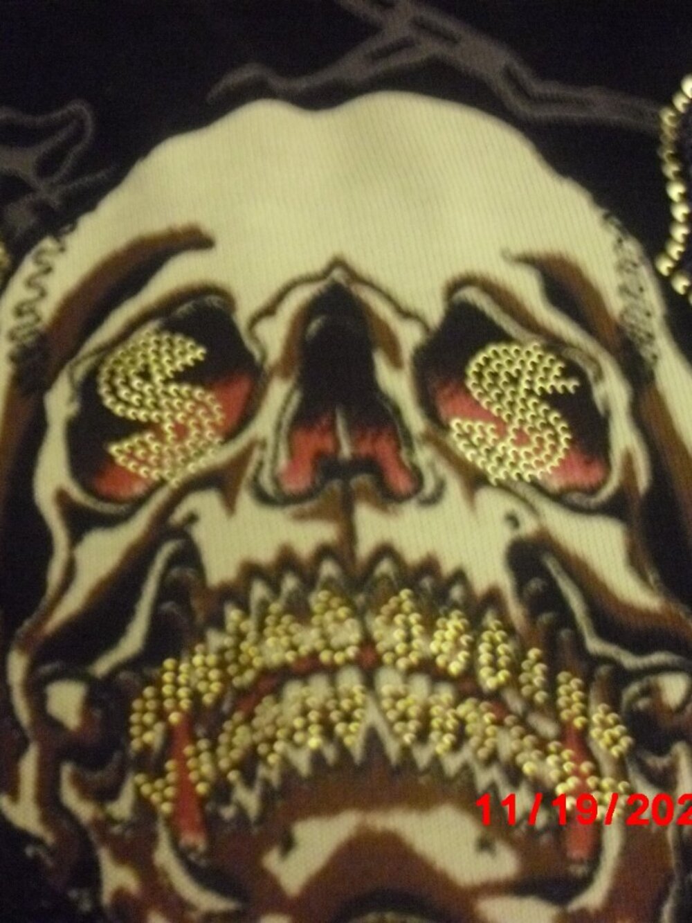 ED HARDY HOODIE,  Dramatic and Whimsical! Men's Medium, Rhinestones Everywhere!! - Picture 8 of 14